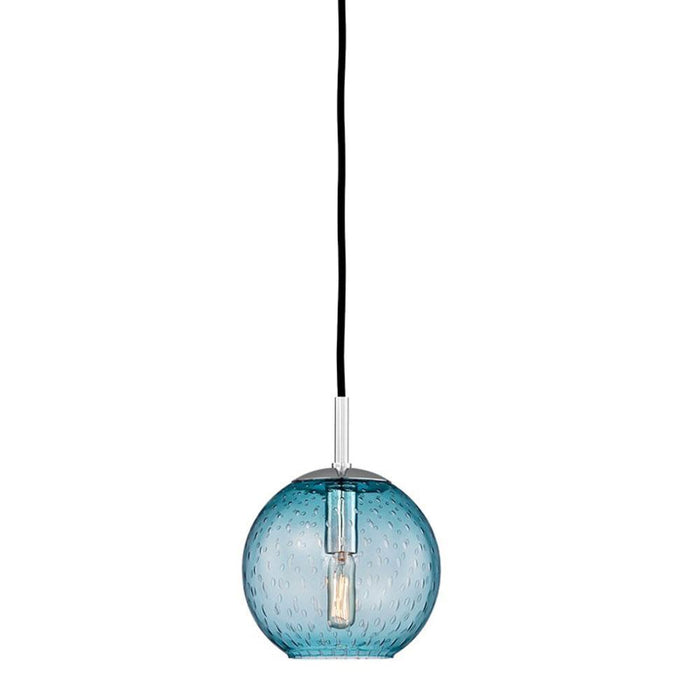 Rousseau Pendant Light in Small/Polished Chrome/Blue.