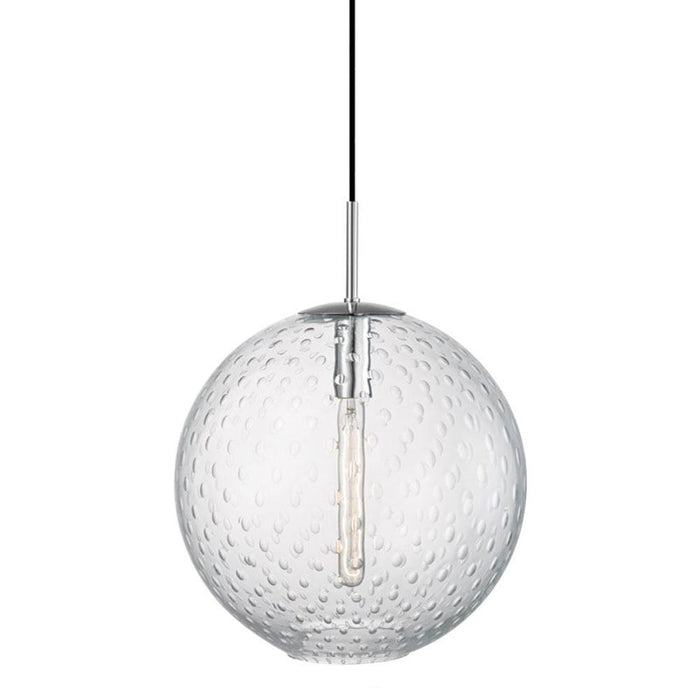 Rousseau Pendant Light in Large/Polished Chrome/Clear.
