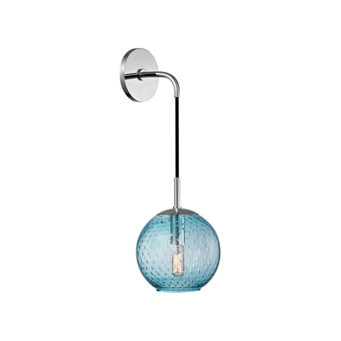 Rousseau Wall Light in Polished Chrome/Blue.