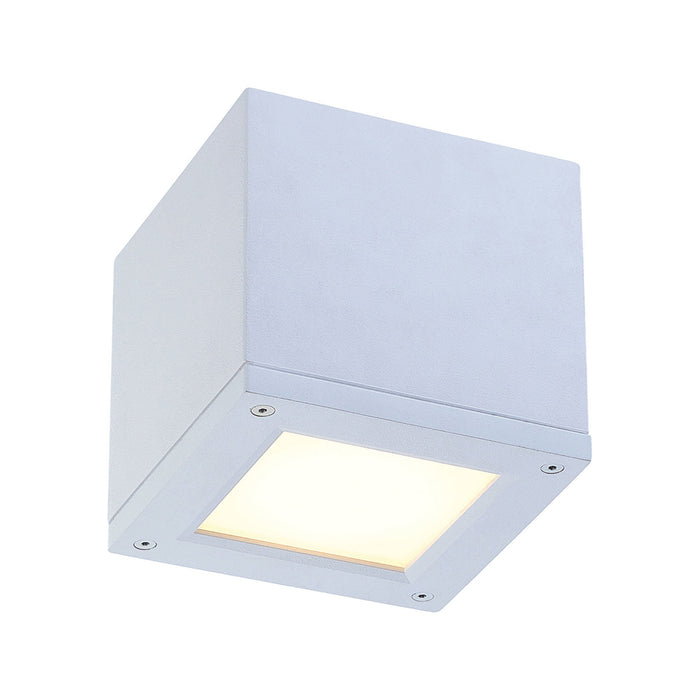 Rubix Outdoor LED Flush Mount Ceiling Light in White (Small).