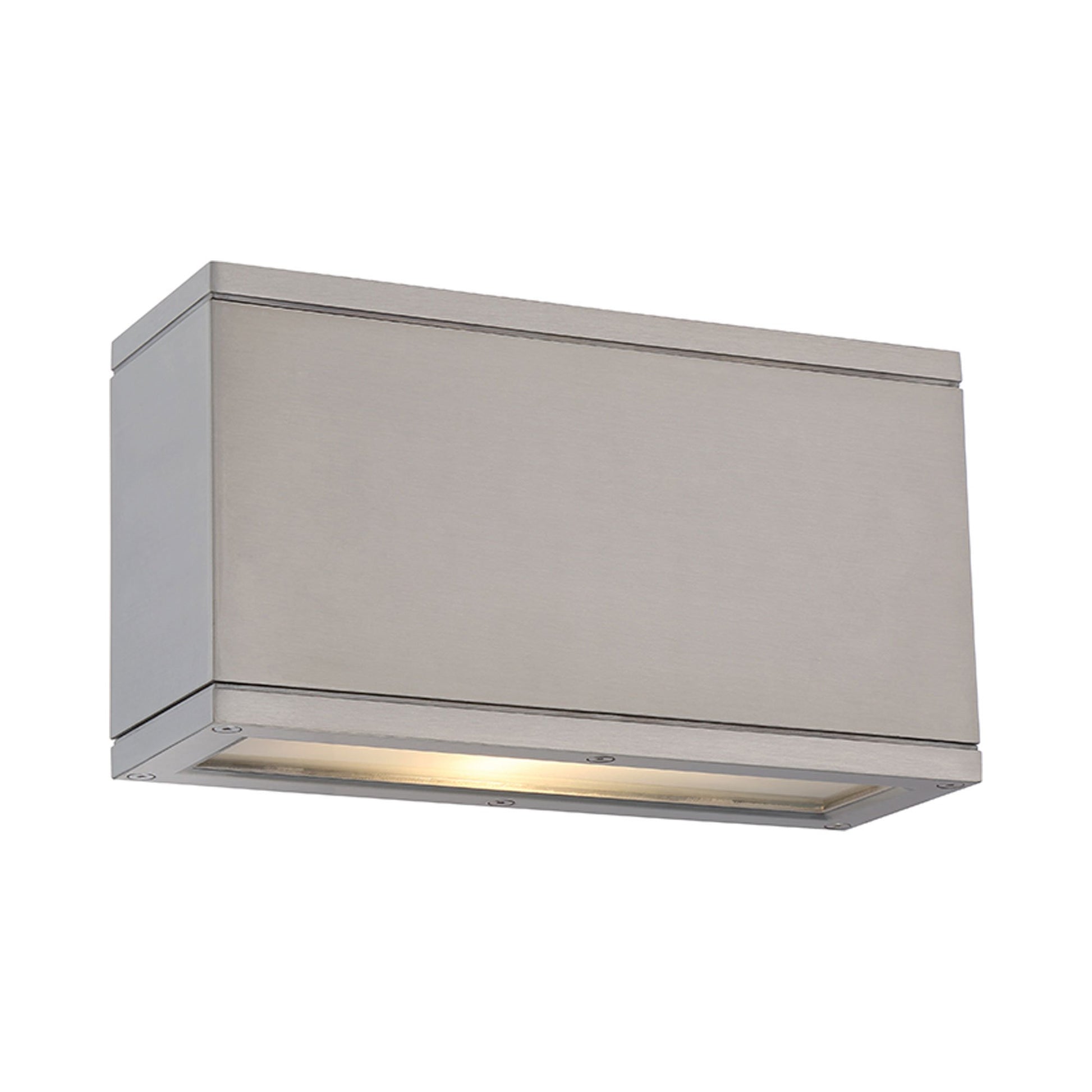 Rubix Rectangular Outdoor LED Wall Light in Brushed Aluminum (2-Light).