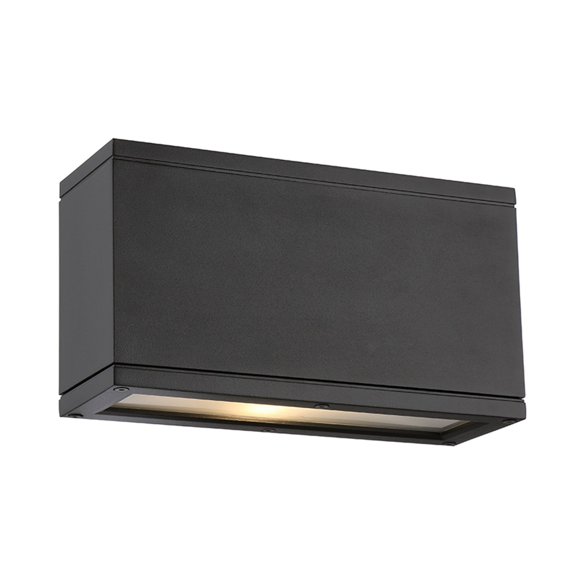 Rubix Rectangular Outdoor LED Wall Light in Black (2-Light).