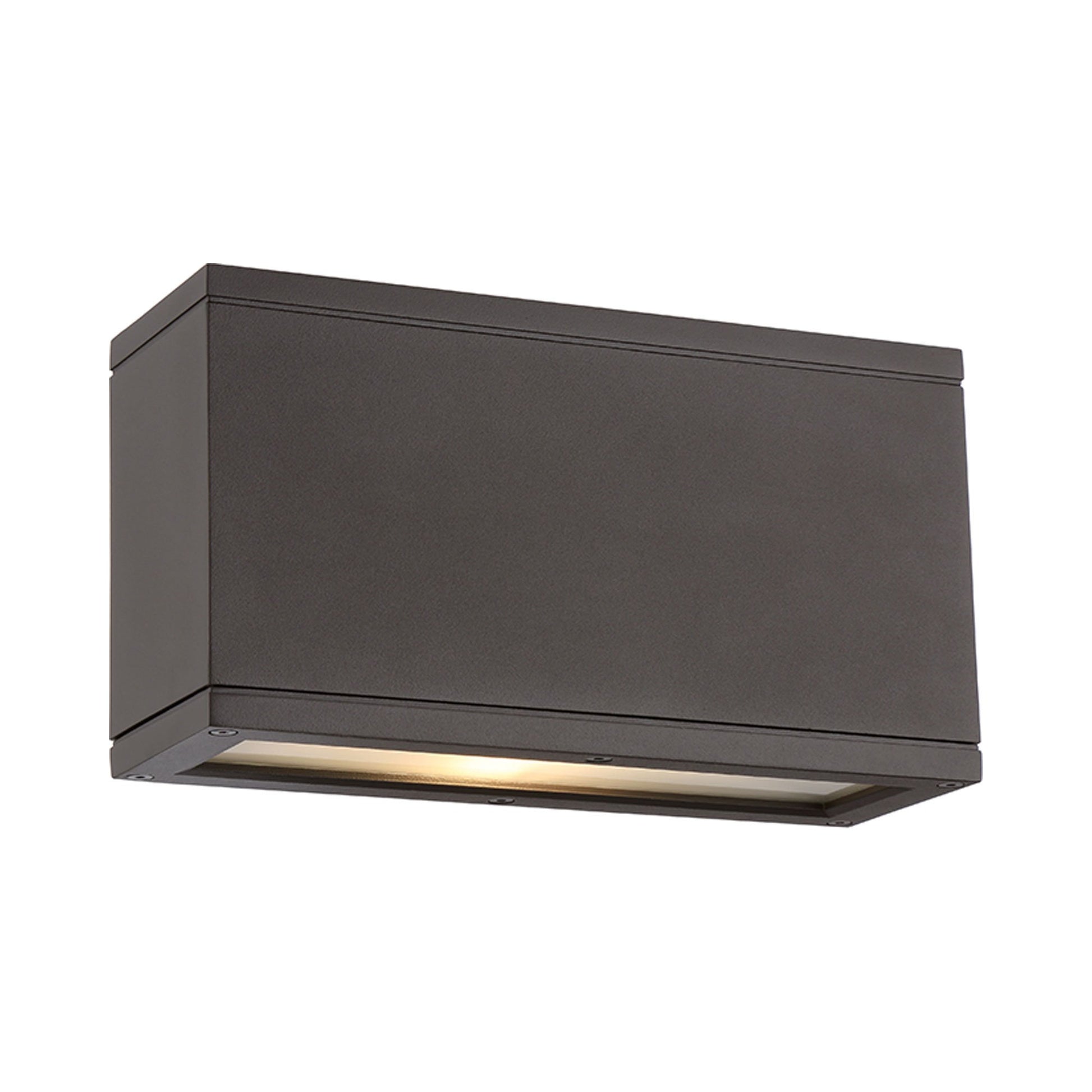 Rubix Rectangular Outdoor LED Wall Light in Bronze (2-Light).