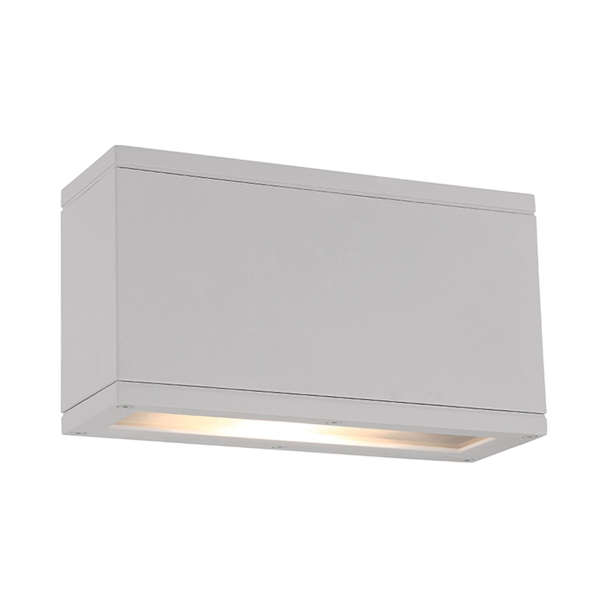 Rubix Rectangular Outdoor LED Wall Light in White (2-Light).