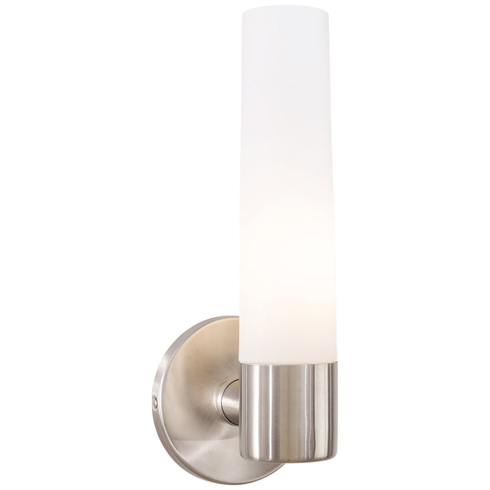 Saber Bath Wall Light in Brushed Stainless Steel.