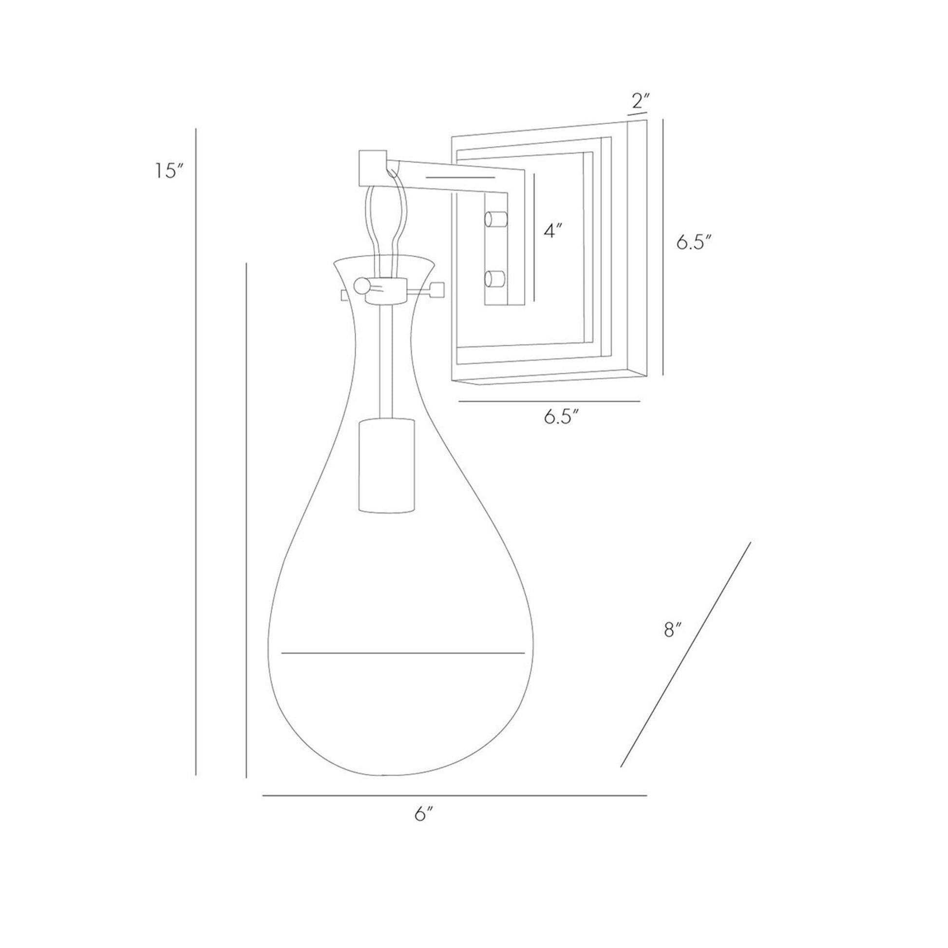 Sabine Wall Light - line drawing.