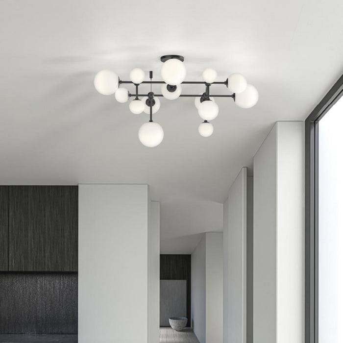 Sabon™ LED Semi Flush Mount Ceiling Light in living room.