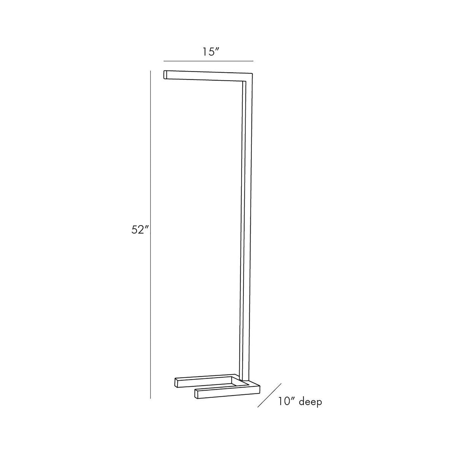 Salford LED Floor Lamp - line drawing.