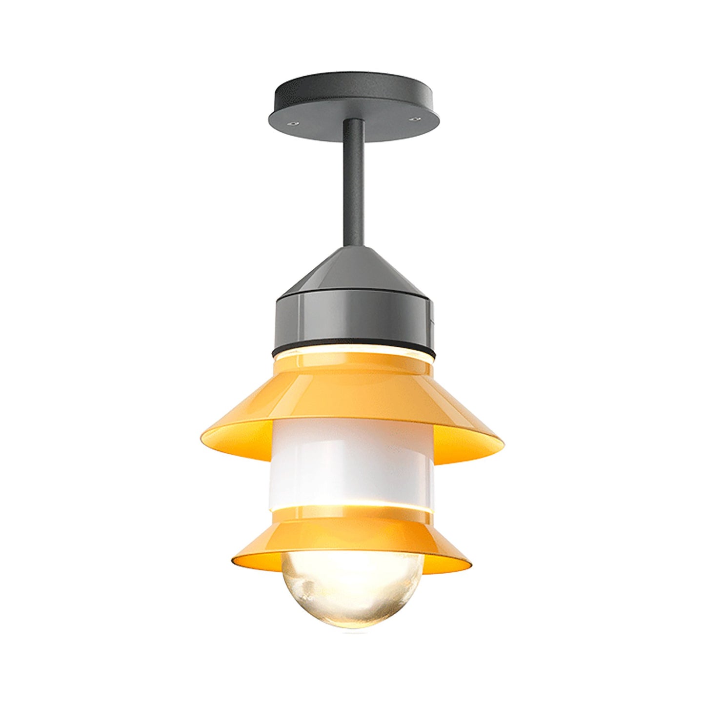 Santorini Outdoor Ceiling Light in Mustard.