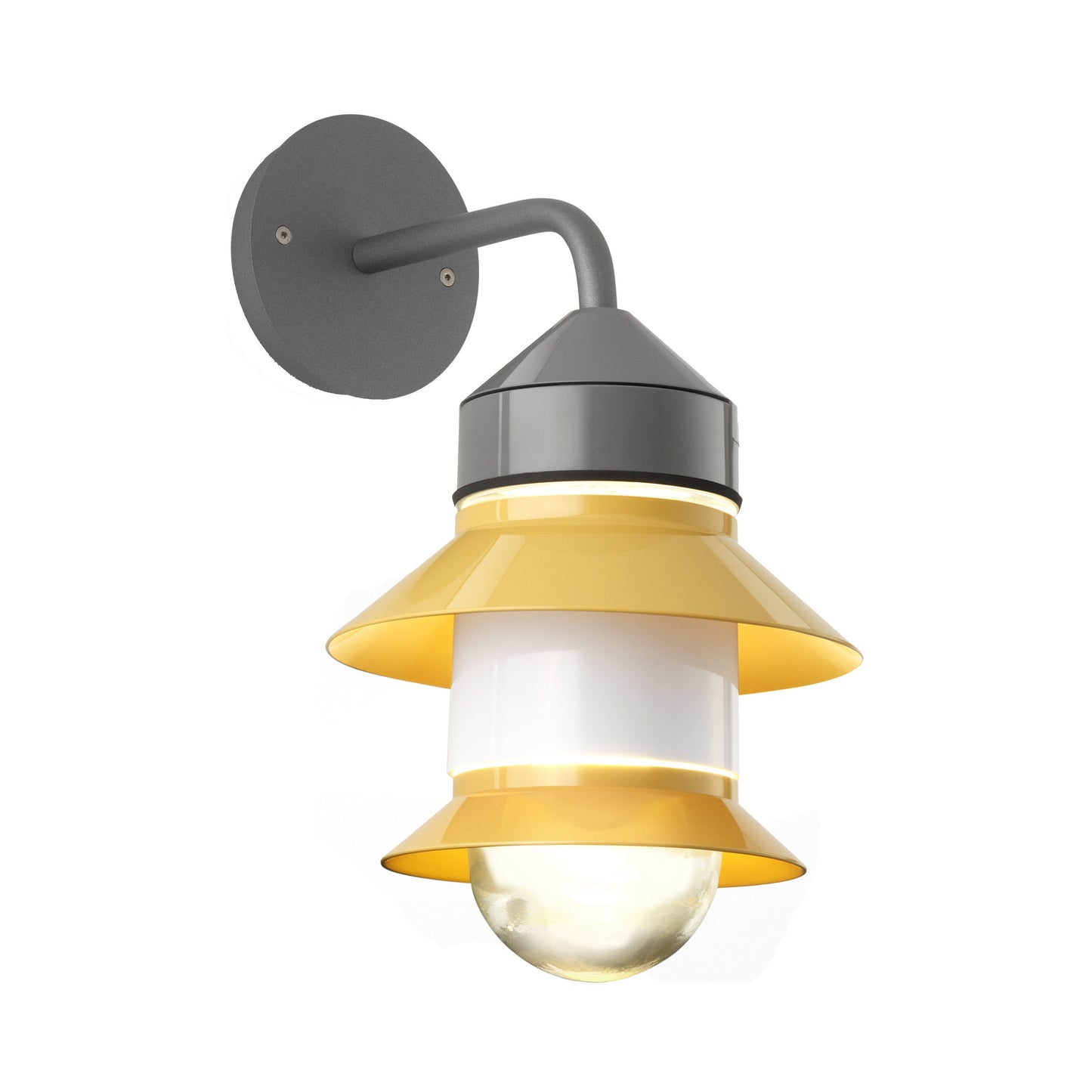 Santorini Outdoor LED Wall Light in Mustard.