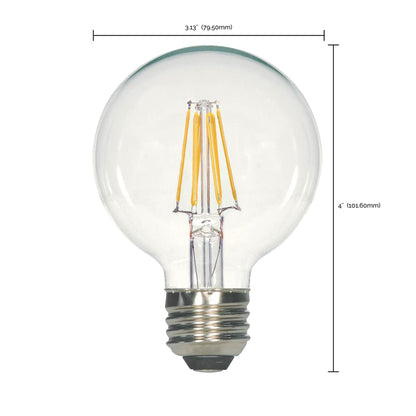 Edison Style Medium Base G Type LED Bulb - line drawing.