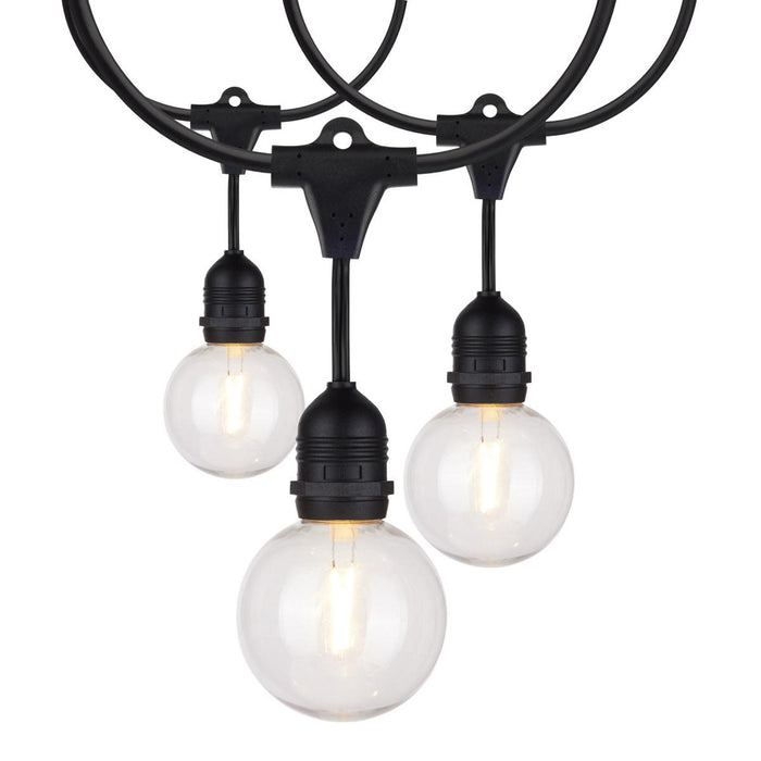 Indoor/Outdoor String Lights in Black (LED/2W/G25/24-feet/7-Unit).