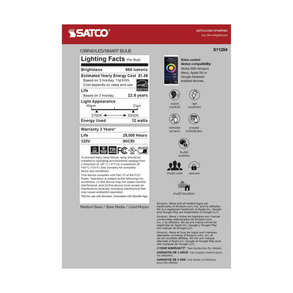 Starfish S11284 - 12 Watts BR40 Wifi Smart LED Color-Changing Light Bulb in Detail.