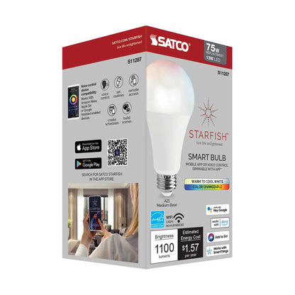 Starfish S11287 - 13 Watts A21 Wifi Smart LED Color-Changing Light Bulb in Detail.