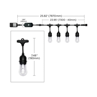 Starfish Wi-Fi Smart RGB And White Tuning LED String Lights - line drawing.