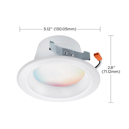 Starfish Wifi Smart LED Color-Changing 4 Inch Recessed Downlight - line drawing.