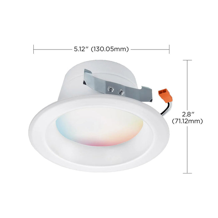 Starfish Wifi Smart LED Color-Changing 4 Inch Recessed Downlight - line drawing.