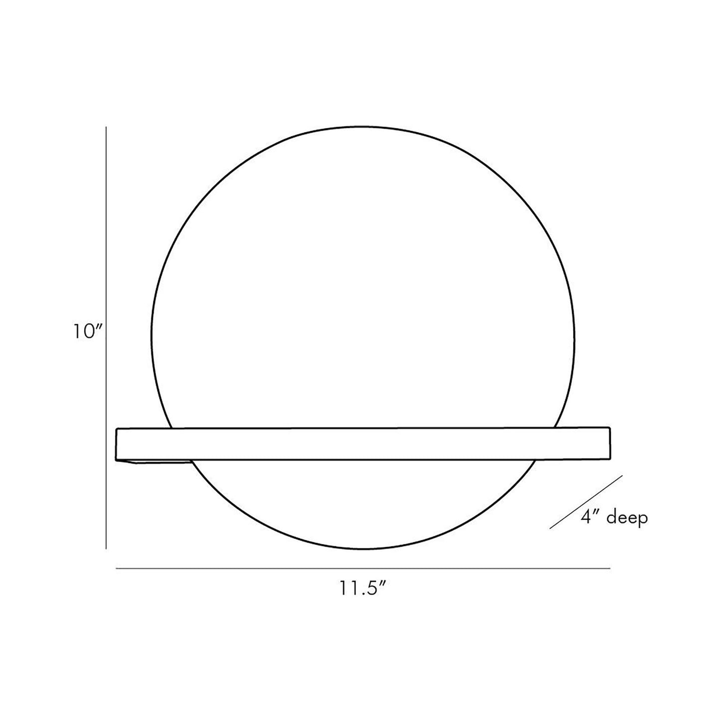 Savion Wall Light - line drawing.