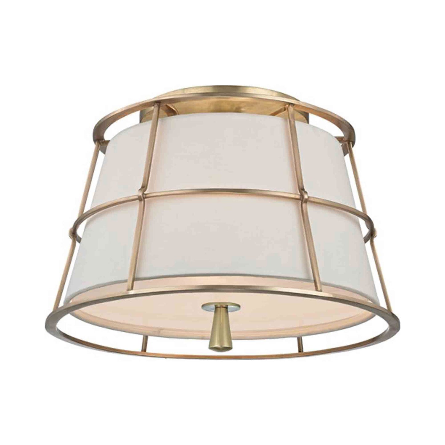 Savona Semi-Flush Mount Ceiling Mount in Aged Brass.