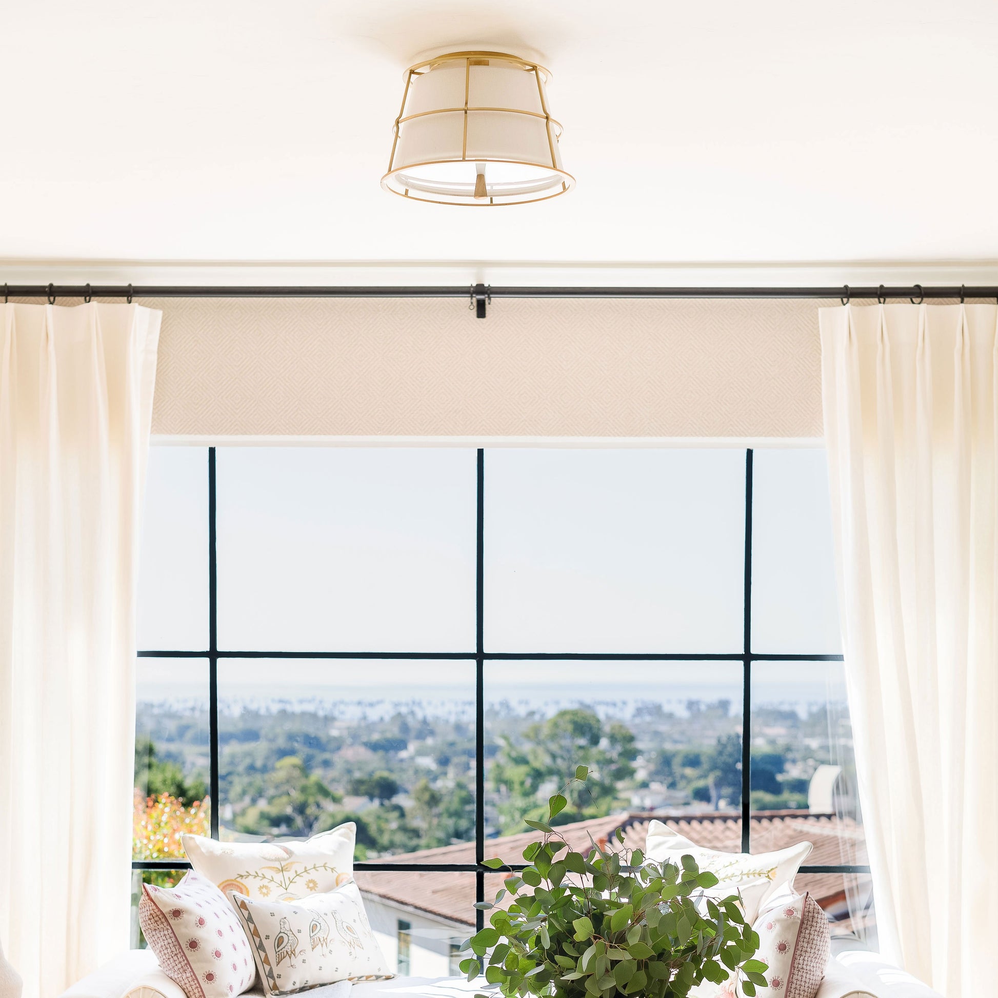 Savona Semi-Flush Mount Ceiling Mount in living room.