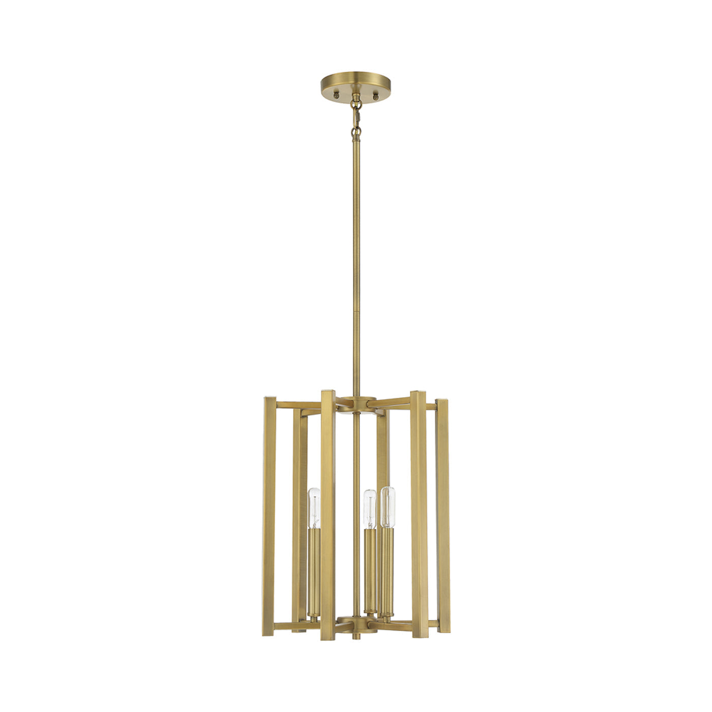 Benson Pendant Light in Warm Brass (3-Light).