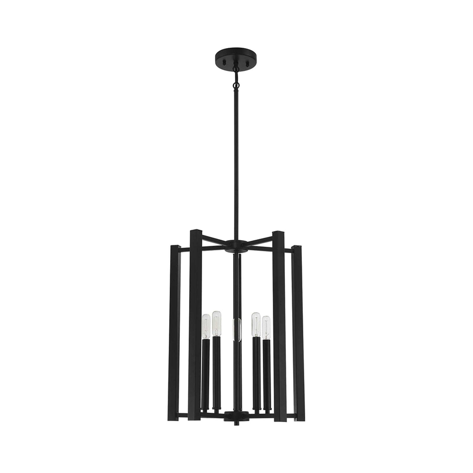 Benson Pendant Light in Matte Black (5-Light).