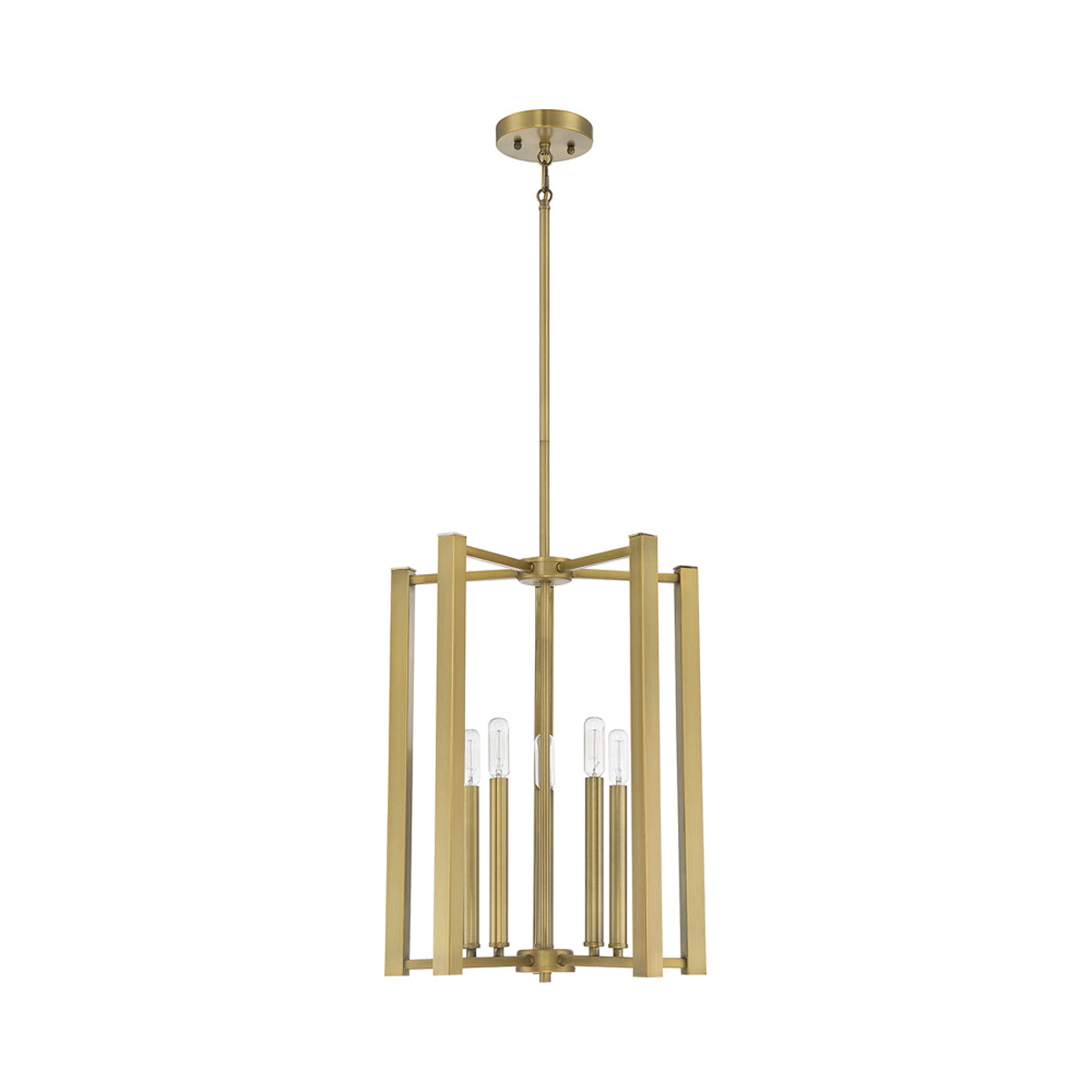 Benson Pendant Light in Warm Brass (5-Light).