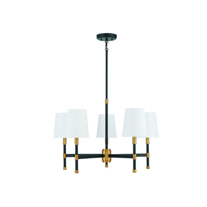 Brody Chandelier in Matte Black/Warm Brass (5-Light).