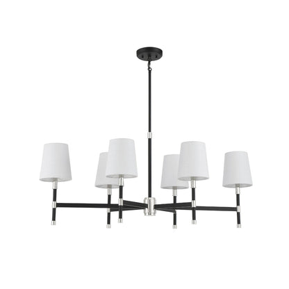 Brody Chandelier in Matte Black/Polished Nickel (6-Light).