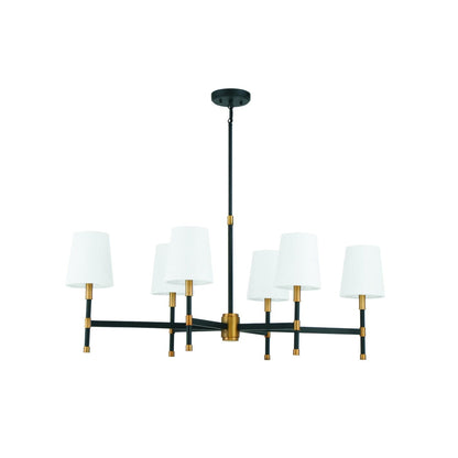 Brody Chandelier in Matte Black/Warm Brass (6-Light).