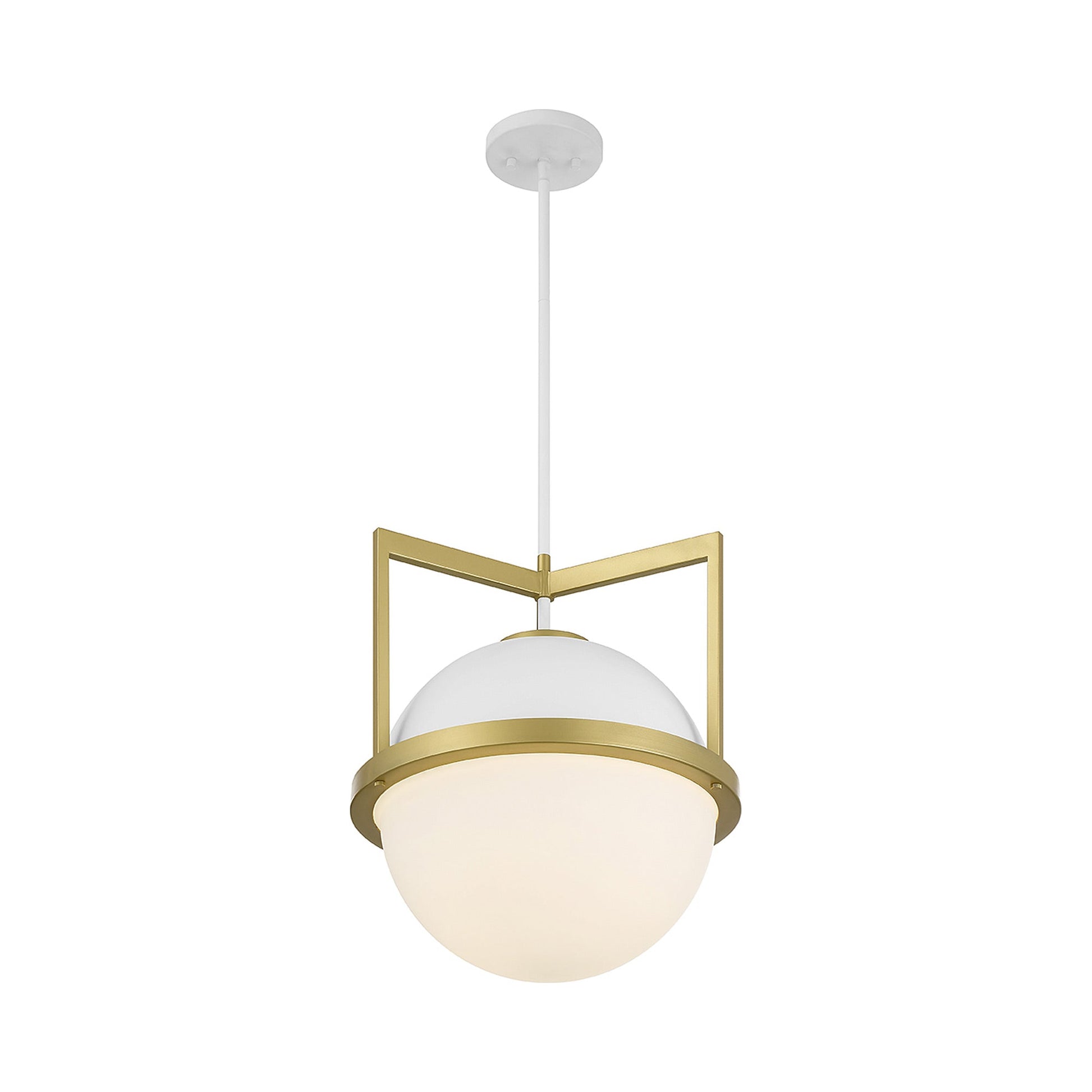 Carlysle Pendant Light in White/Warm Brass.