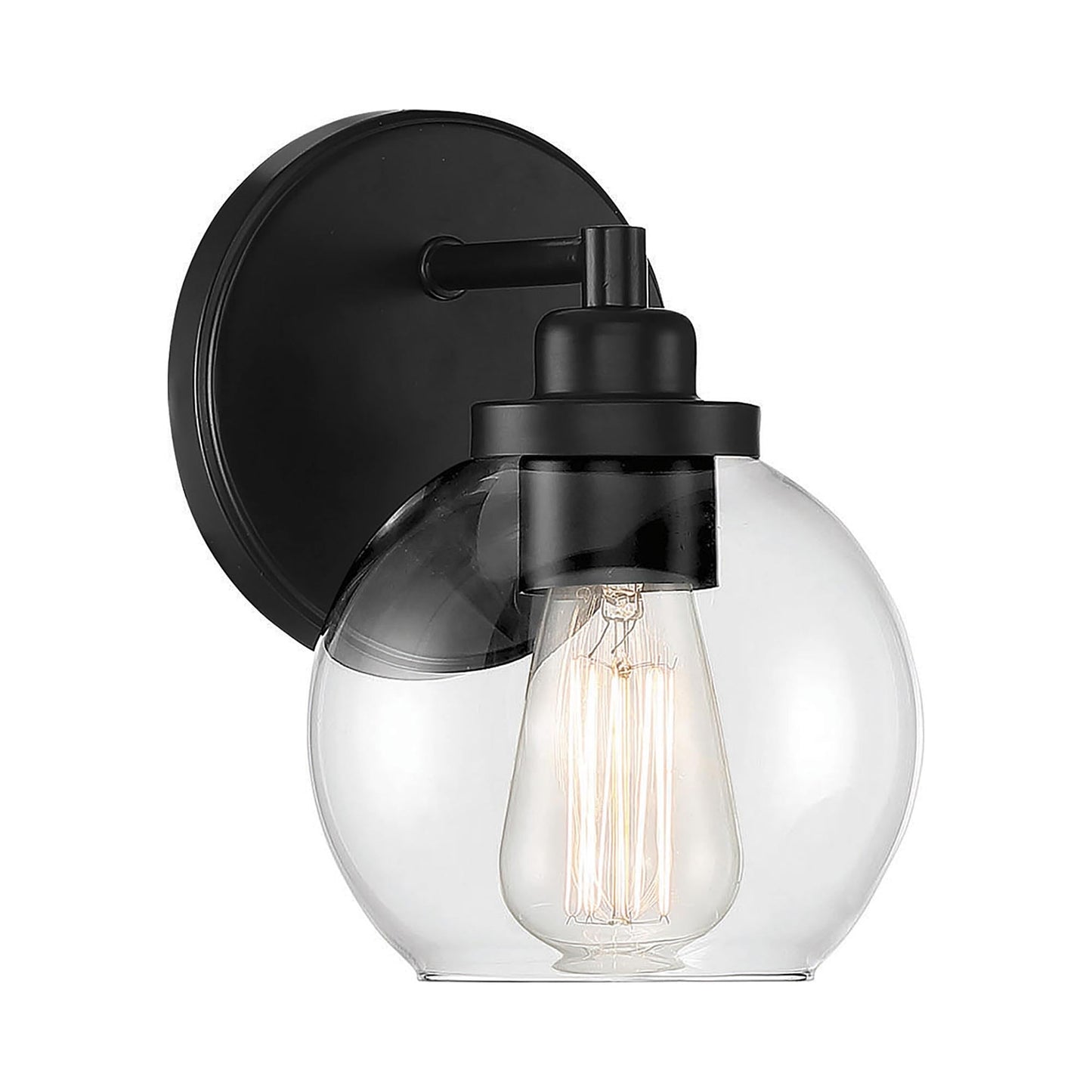 Carson Bath Wall Light in Matte Black.