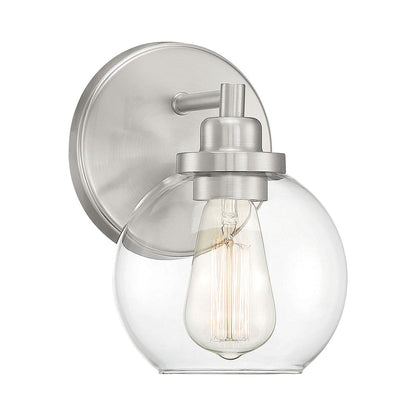 Carson Bath Wall Light in Satin Nickel.