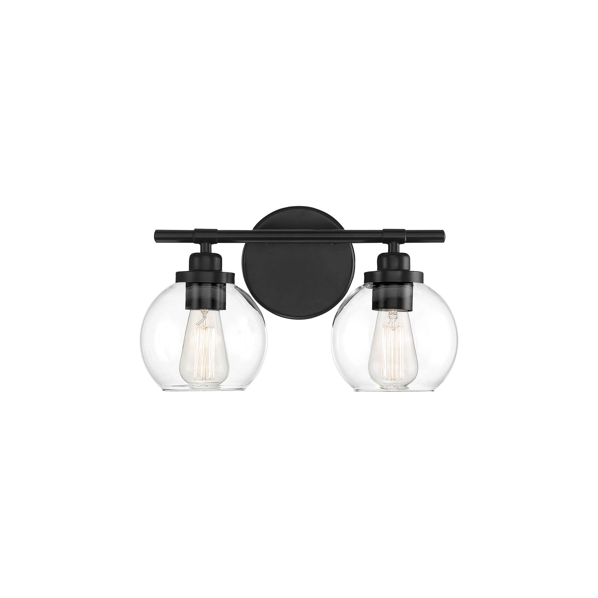 Carson Vanity Wall Light in Matte Black (2-Light).