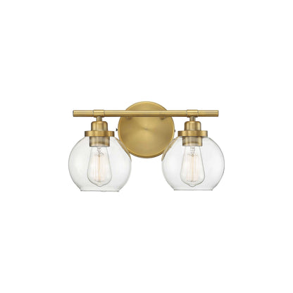 Carson Vanity Wall Light in Warm Brass (2-Light).