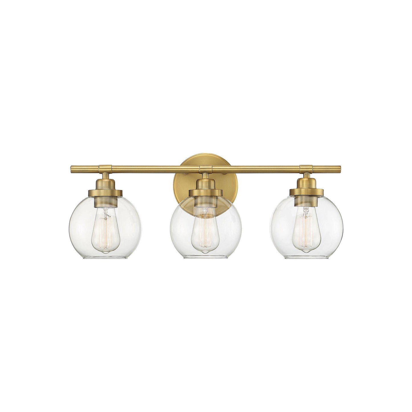 Carson Vanity Wall Light in Warm Brass (3-Light).