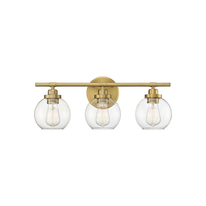 Carson Vanity Wall Light in Warm Brass (3-Light).