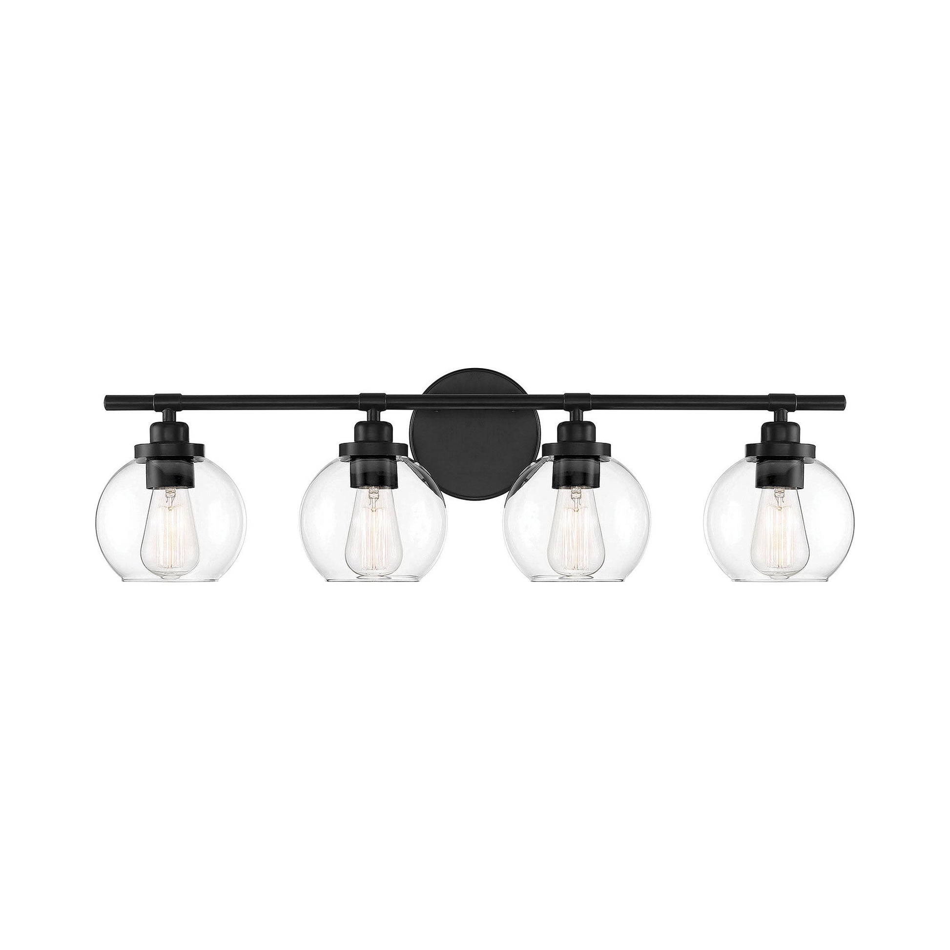 Carson Vanity Wall Light in Matte Black (4-Light).