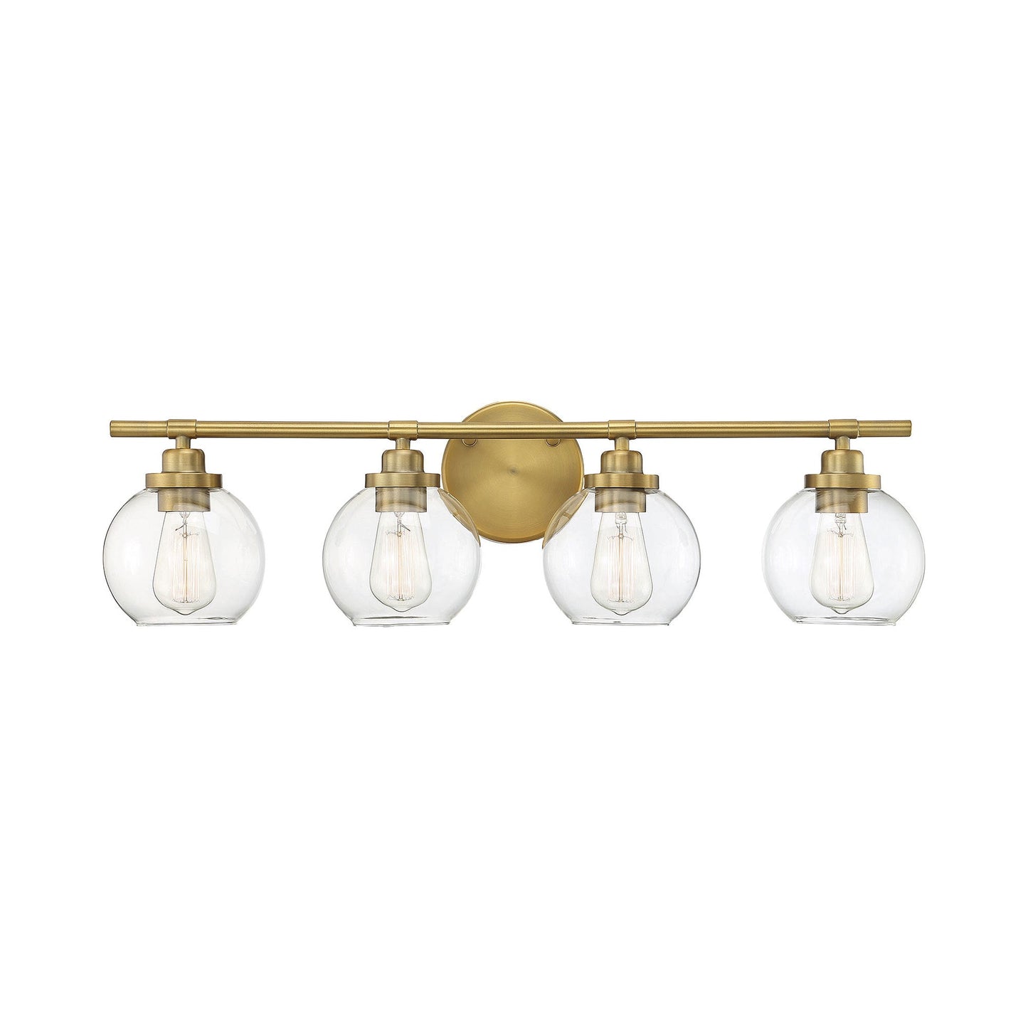 Carson Vanity Wall Light in Warm Brass (4-Light).