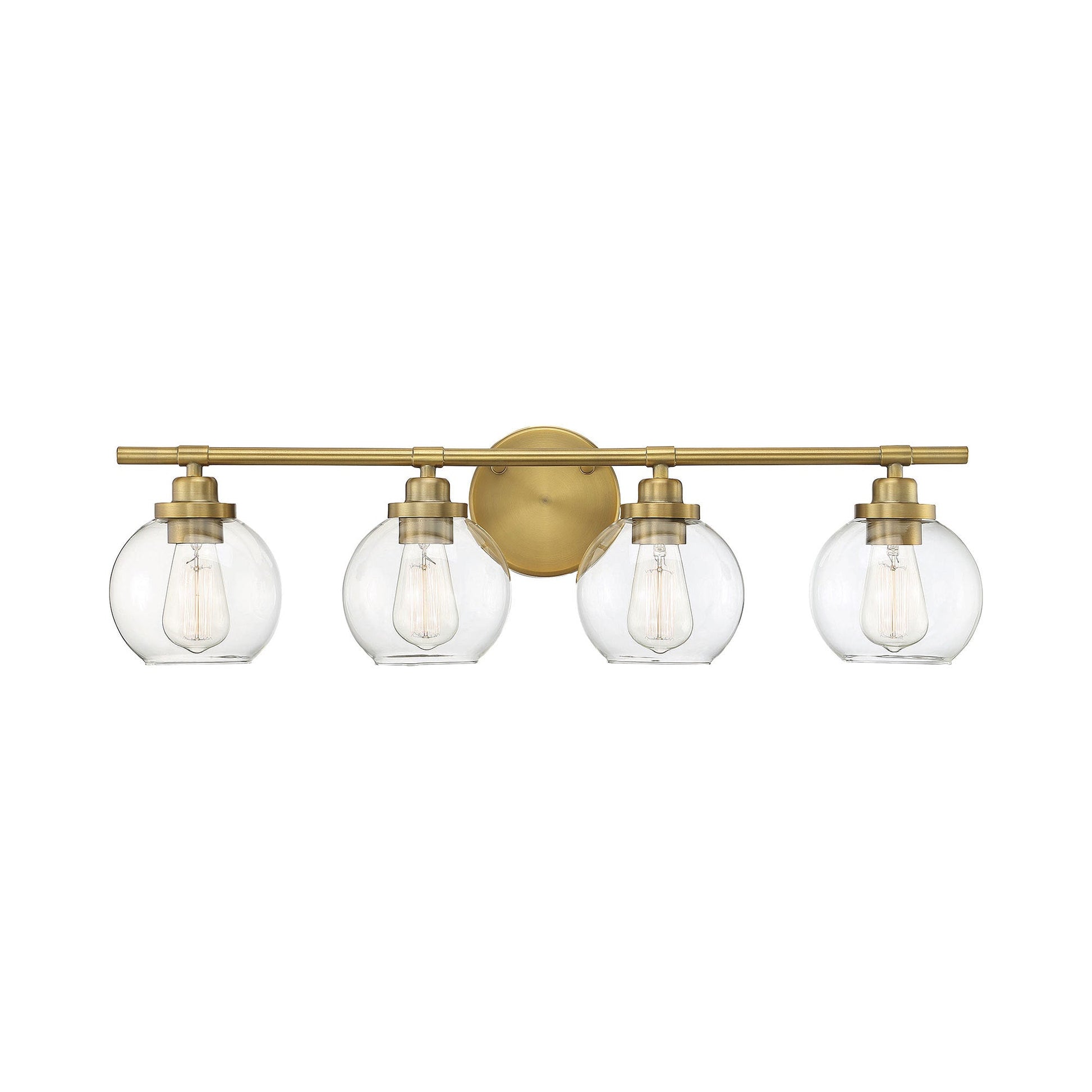 Carson Vanity Wall Light in Warm Brass (4-Light).