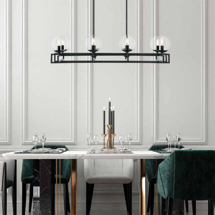 Crosby Linear Pendant Light in dining room.