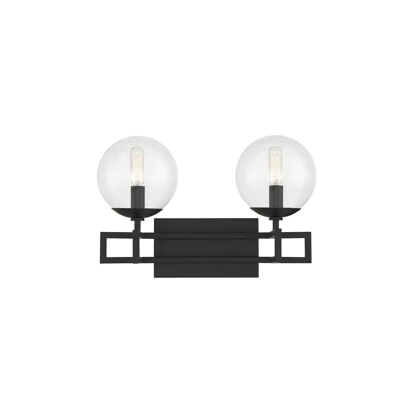 Crosby Vanity Wall Light in Matte Black (2-Light).