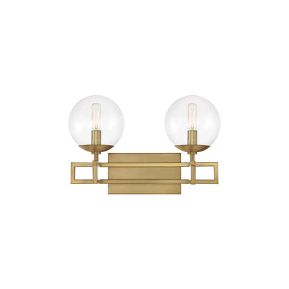 Crosby Vanity Wall Light in Warm Brass (2-Light).