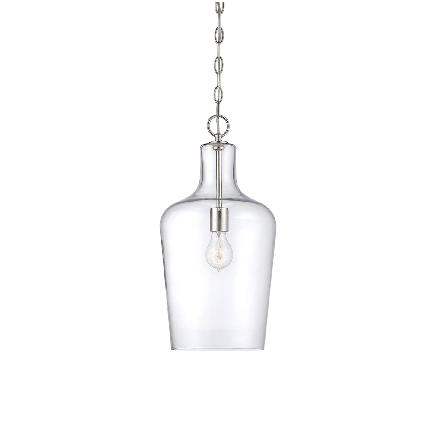 Franklin Pendant Light in Polished Nickel.