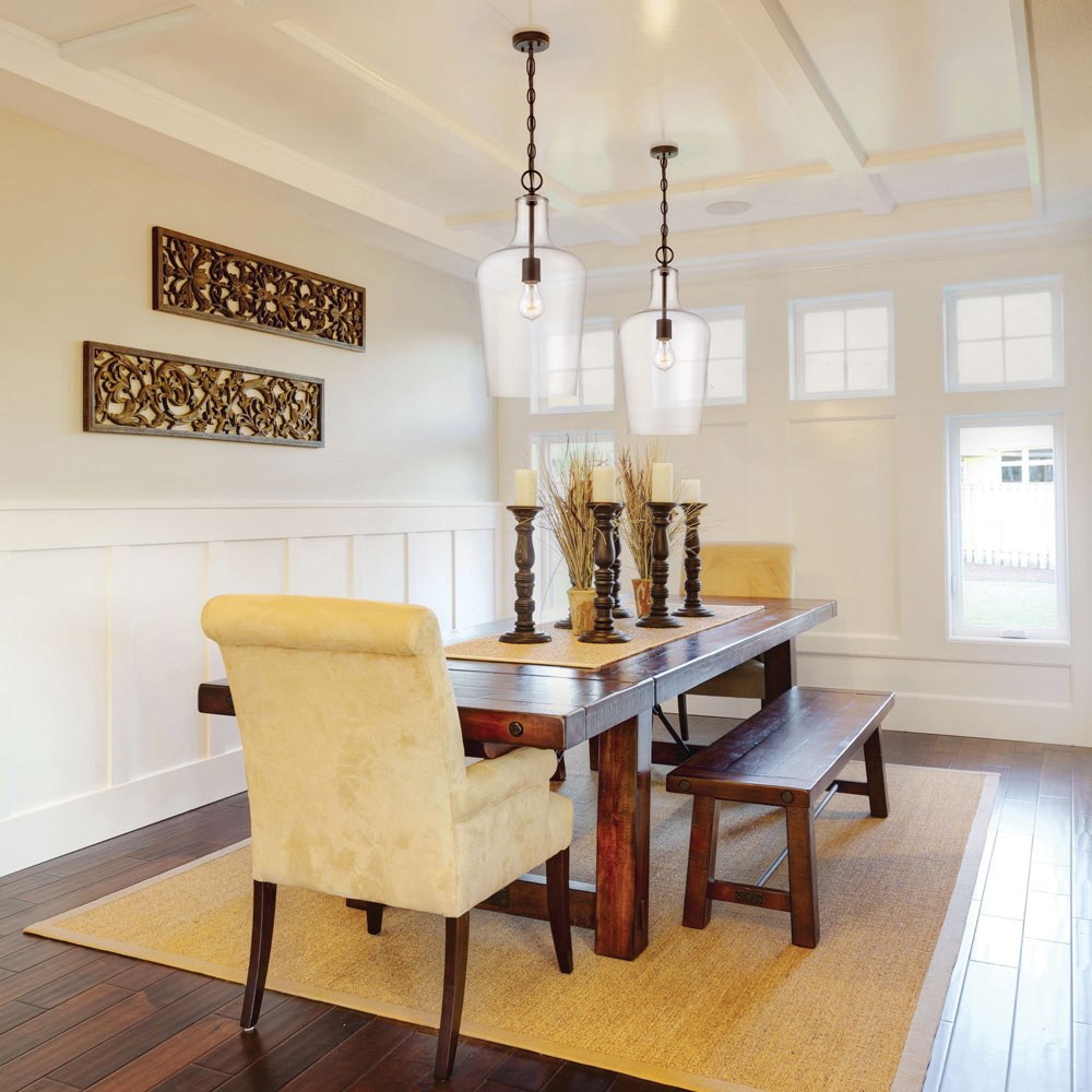 Franklin Pendant Light in living room.