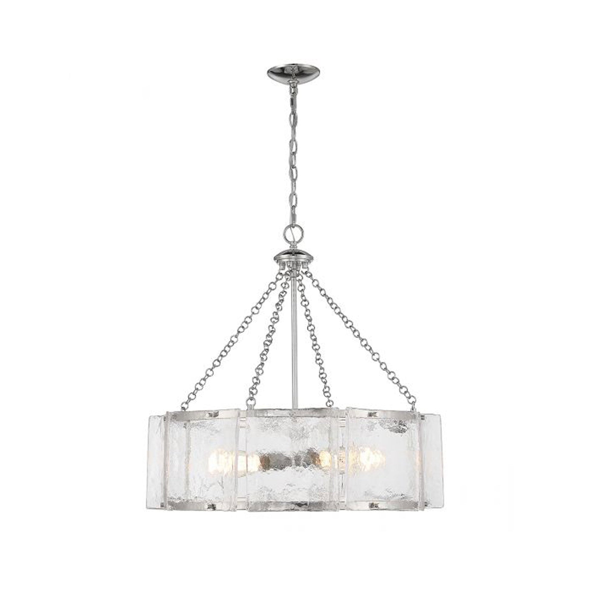 Genry Pendant Light in Polished Nickel.