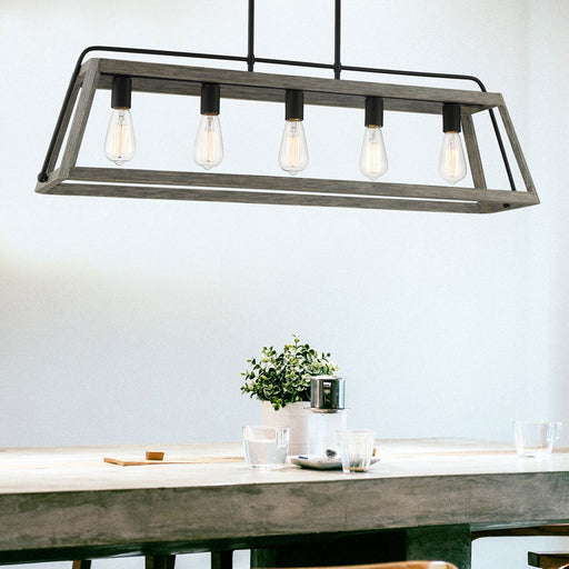 Hasting Linear Pendant Light in dining room.