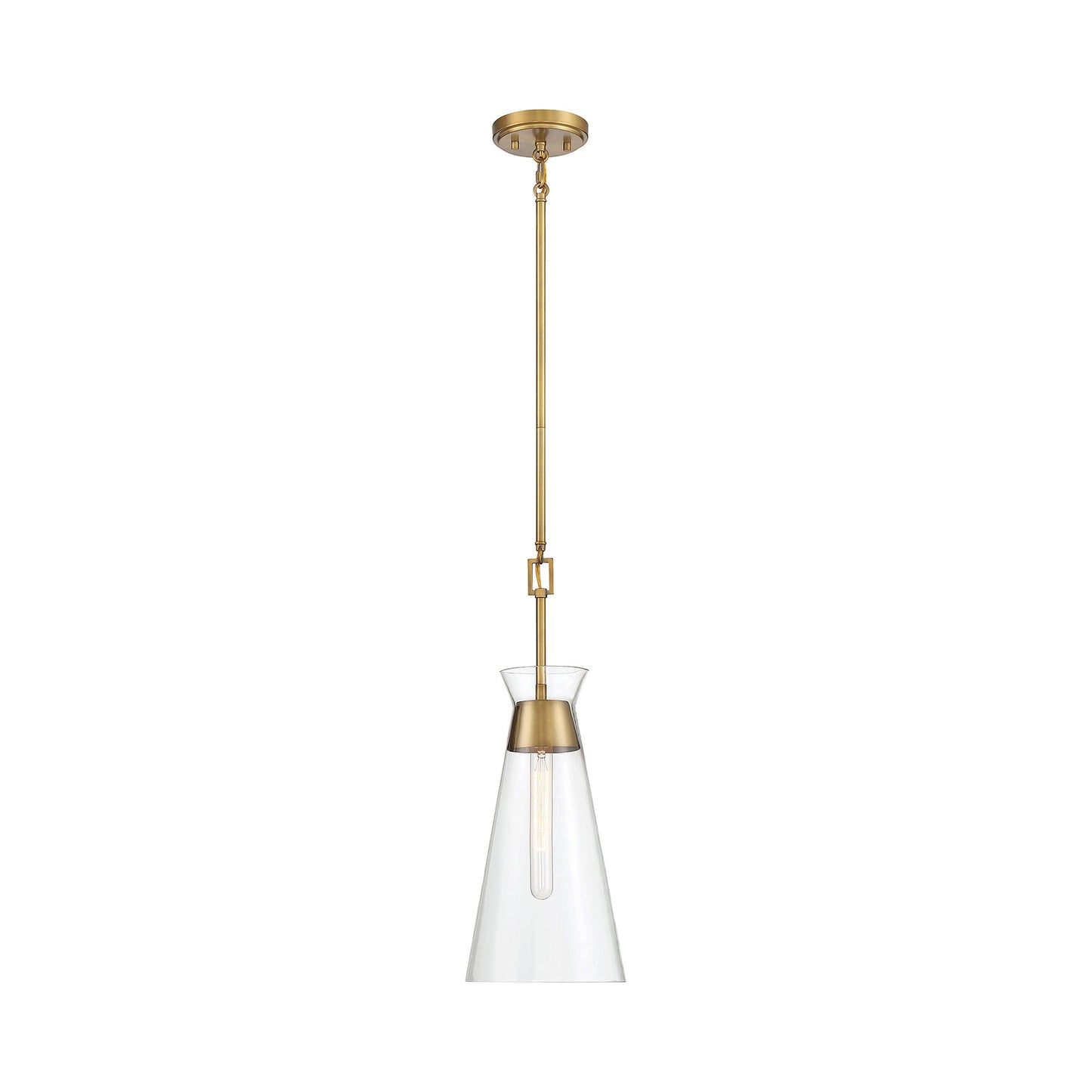 Lakewood Pendant Light in Warm Brass.