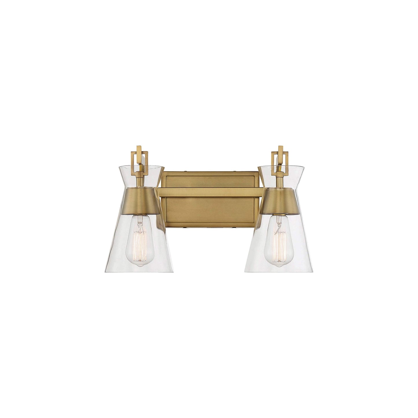 Lakewood Vanity Wall Light in Warm Brass (2-Light).