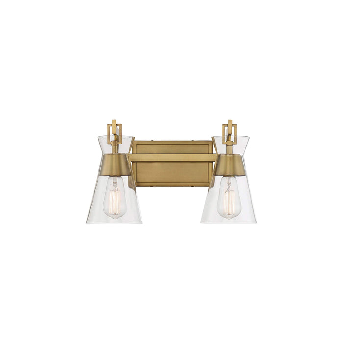 Lakewood Vanity Wall Light in Warm Brass (2-Light).
